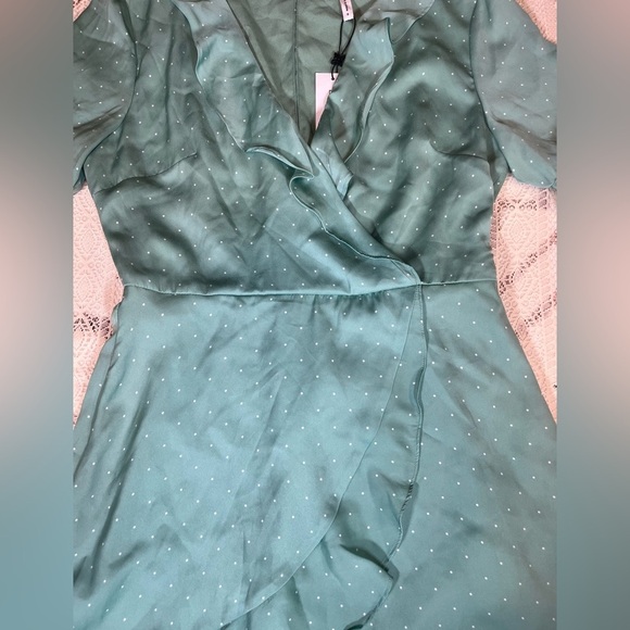 BCBGeneration Teal Polka Dot Mini Dress - Picture 4 of 7